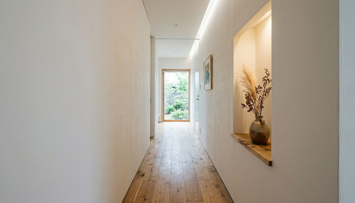 Comment transformer un couloir étroit avec une niche murale ?